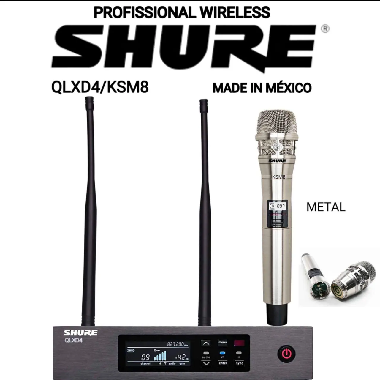 Microfone Sem Fio Shure QLXD4/KSM8 - Novo - Impecável