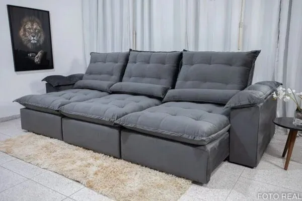 Promoção - - SofáZão Retrátil Reclinável 3,20m com Molas Ensacadas - - Só R$3.799,00