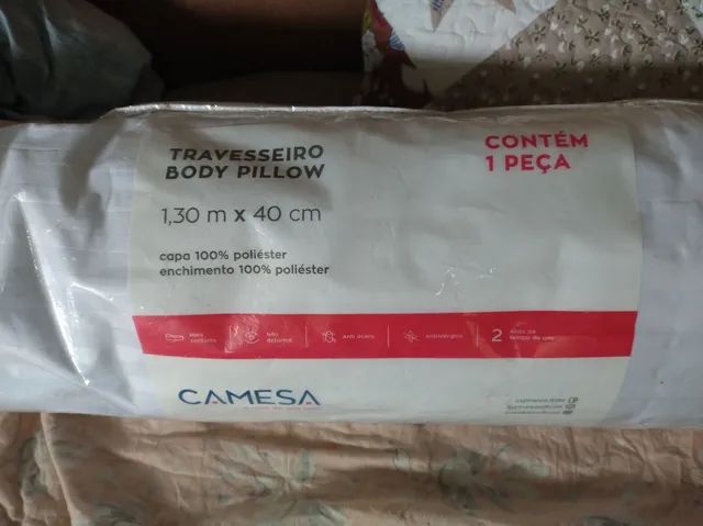Travesseiro Rolinho Body Pillow - 1,30 m x 40 cm - Branco