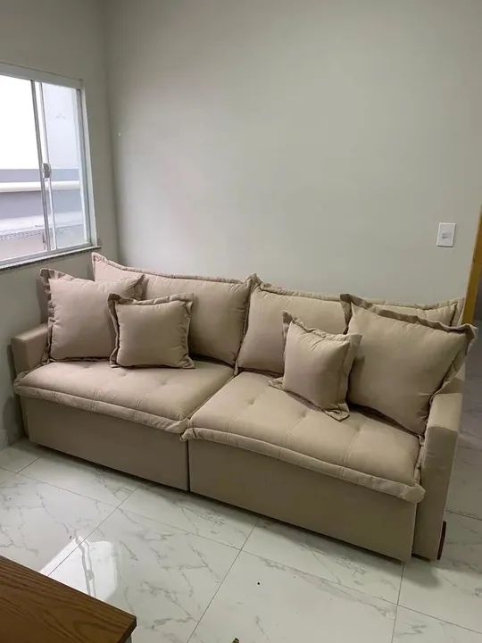 Sofá Cama Retrátil Clean 2,40m Molas Bonnel tt443 - Foto 4