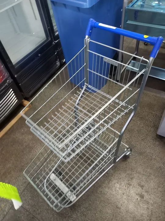 Carrinho para supermercado 90 litros duplo 