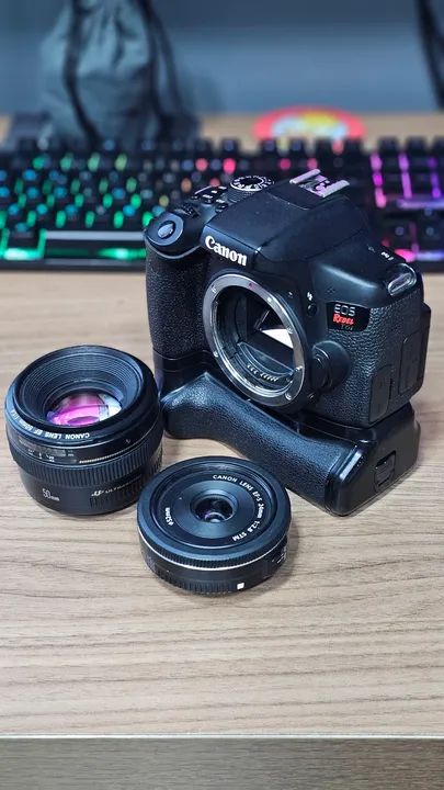 Kit Câmera Canon EOS Rebel T6i com Lentes 50mm e 24mm