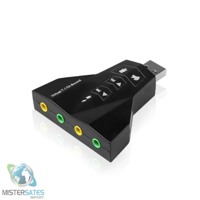 Adaptador Placa De Som Externa Usb 2.0 Canais 7.1 4 Portas - COD 280