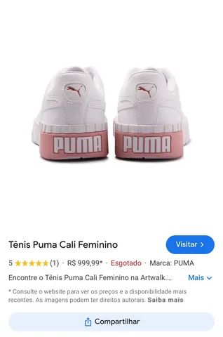 Tênis Puma Couro Branco e Rosa - Foto 5