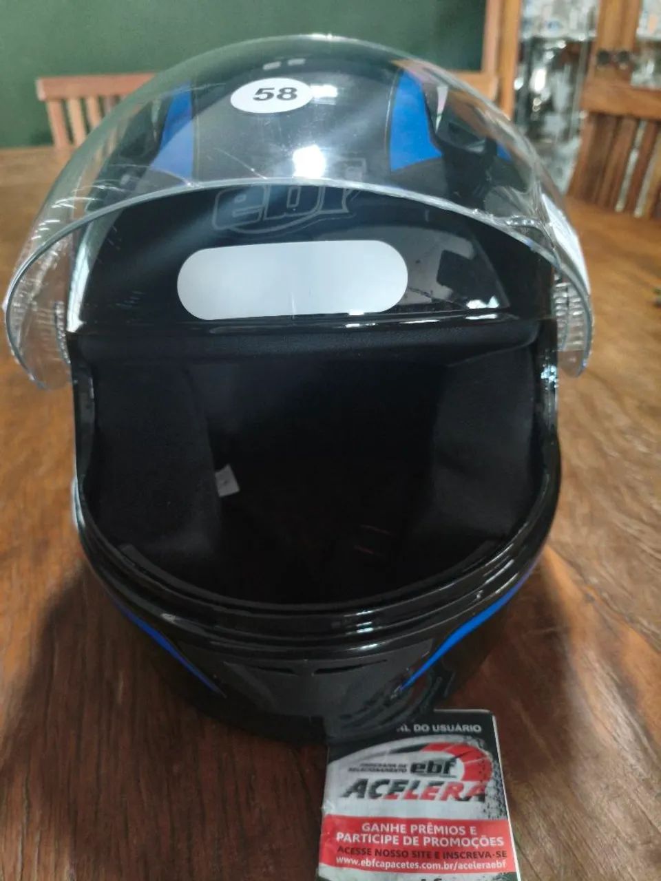 Capacete Fechado New Ebf Power Azul - Foto 2