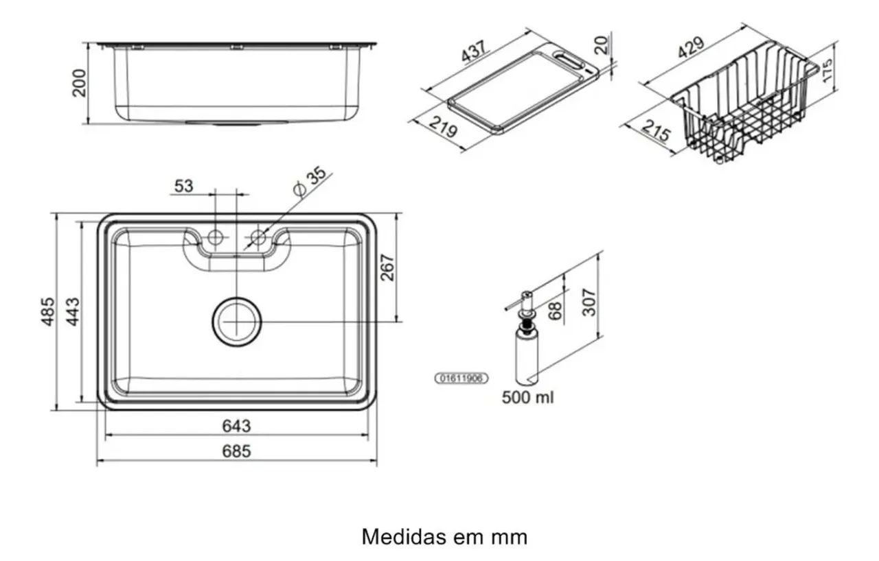 Cuba de Cozinha Sobrepor Embutir com Acessórios Docol Massima 1611616 - Foto 3