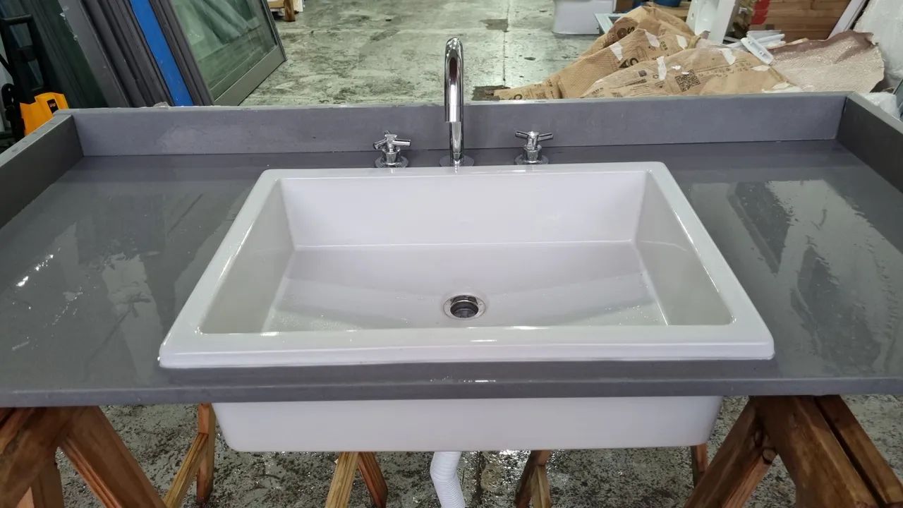 Lavatório de Quartzo Cinza Completa  - Foto 2