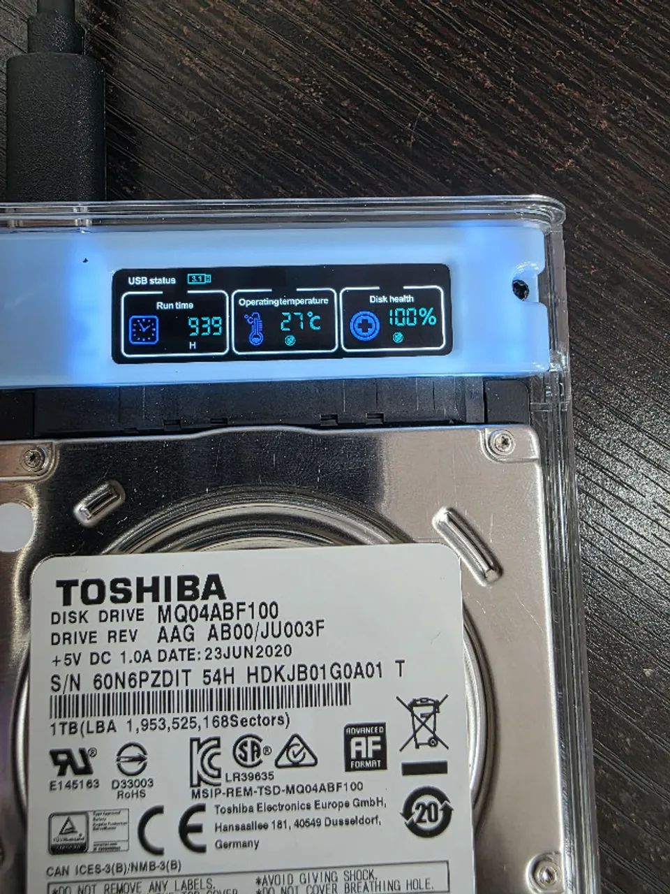 Caixa, Gaveta para hd 2.5 transpatente visor led - Foto 3