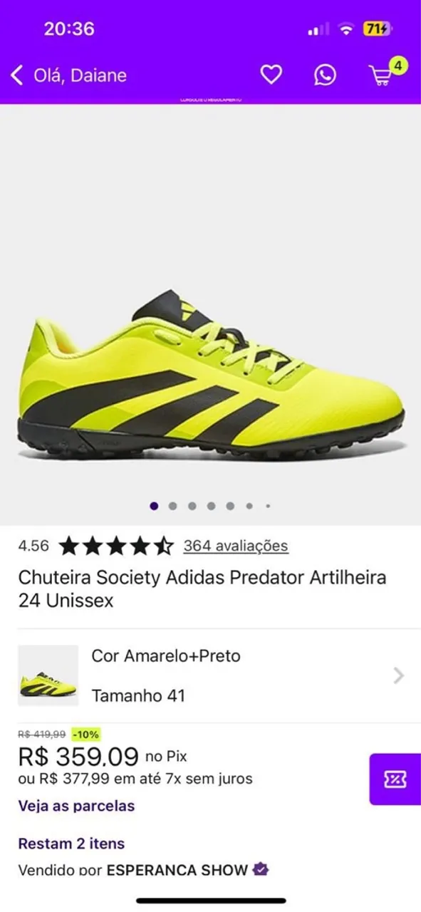 Chuteira Society Adidas Predator Artilheira 24 Unissex
