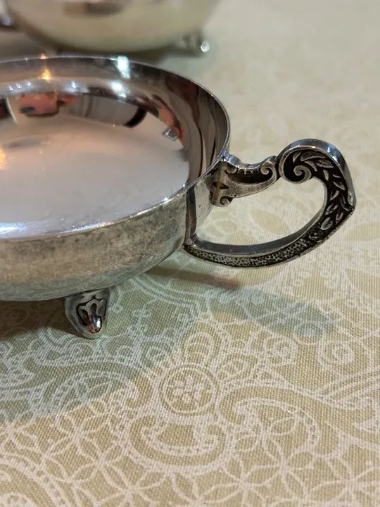 Jogo taças sobremesa prata com colher - Foto 2