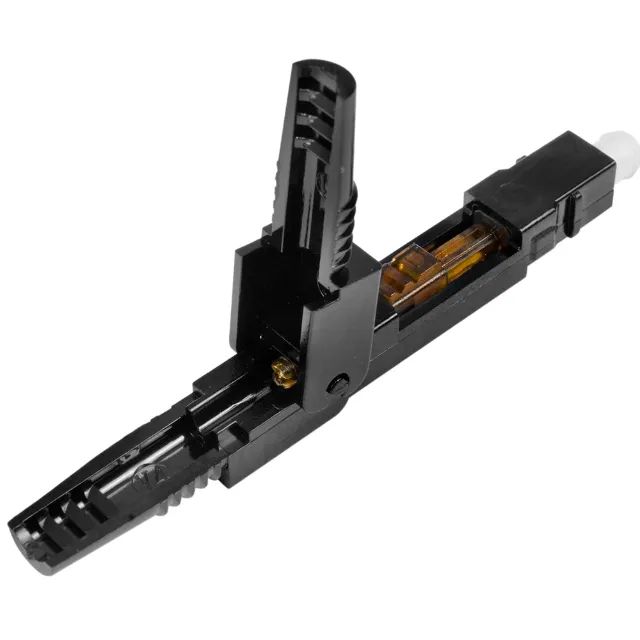 5 Conector Óptico de Rosca Preto Fast Connector SC UPC rede fibra cftv Internet drop - Foto 4