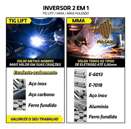 INVERSOR INDUSTRIAL 200 AMPERES TIG/ELETRODO 220V-Tork - Foto 5