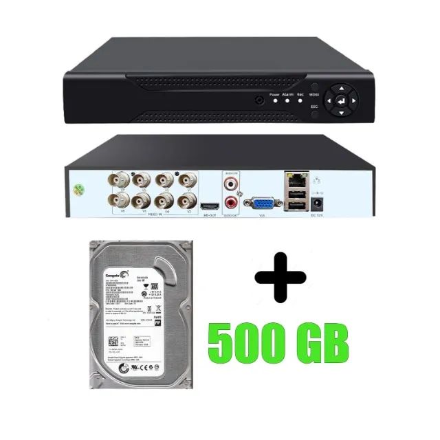 Dvr Stand Alone 8 CH Canais H264 Acesso Online via App Xmeye + Hd 500gb + Fonte (Usado)