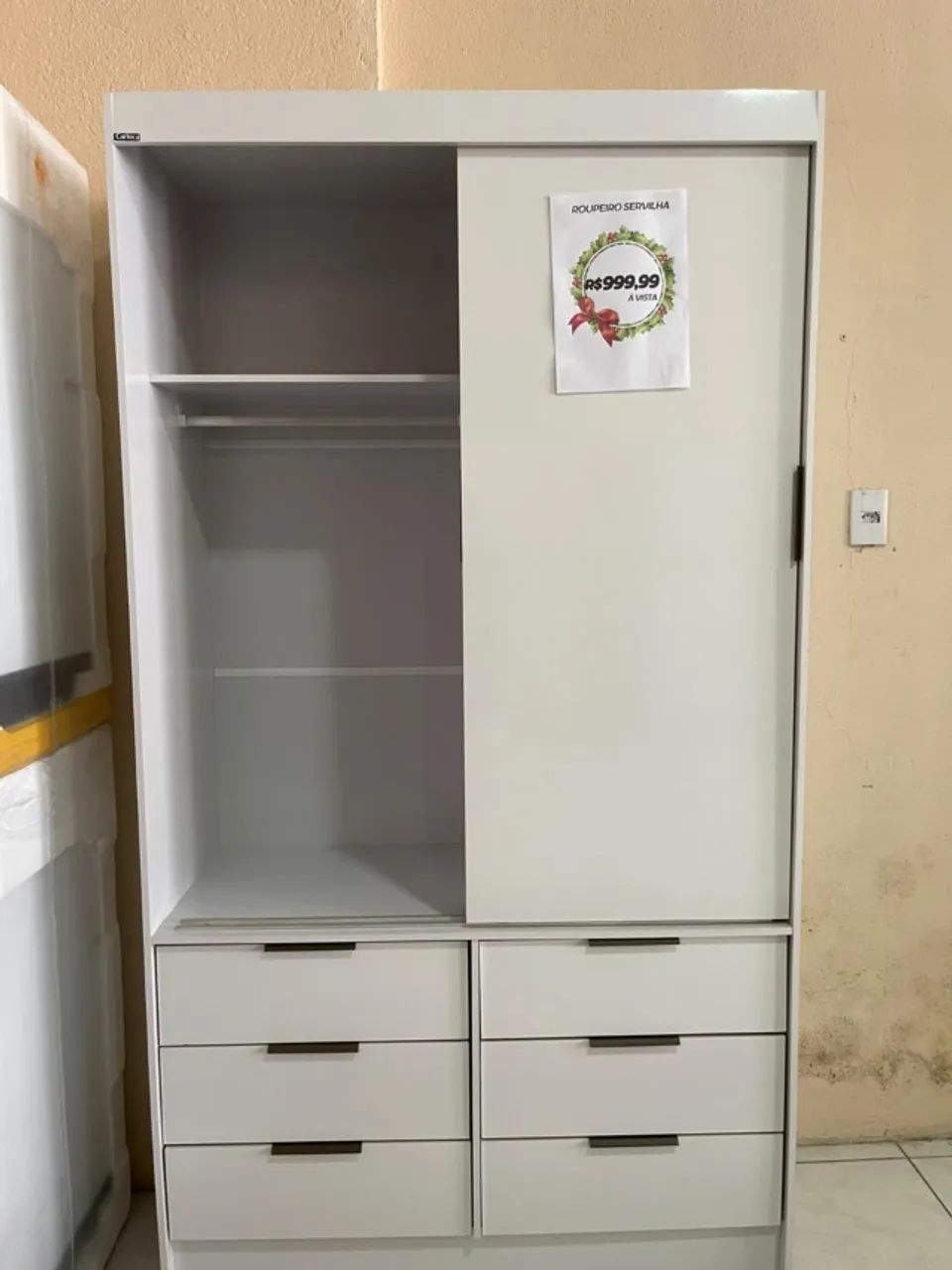 Guarda Roupa Sevilha 2 Portas de Correr 6 Gavetas - Foto 2