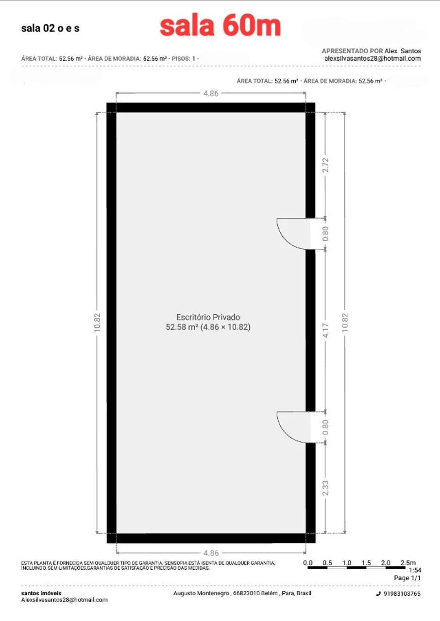 Salas (60 m²) Ed. Empresarial O & S Aug. Montenegro, R$ 3 mil  - Foto 2