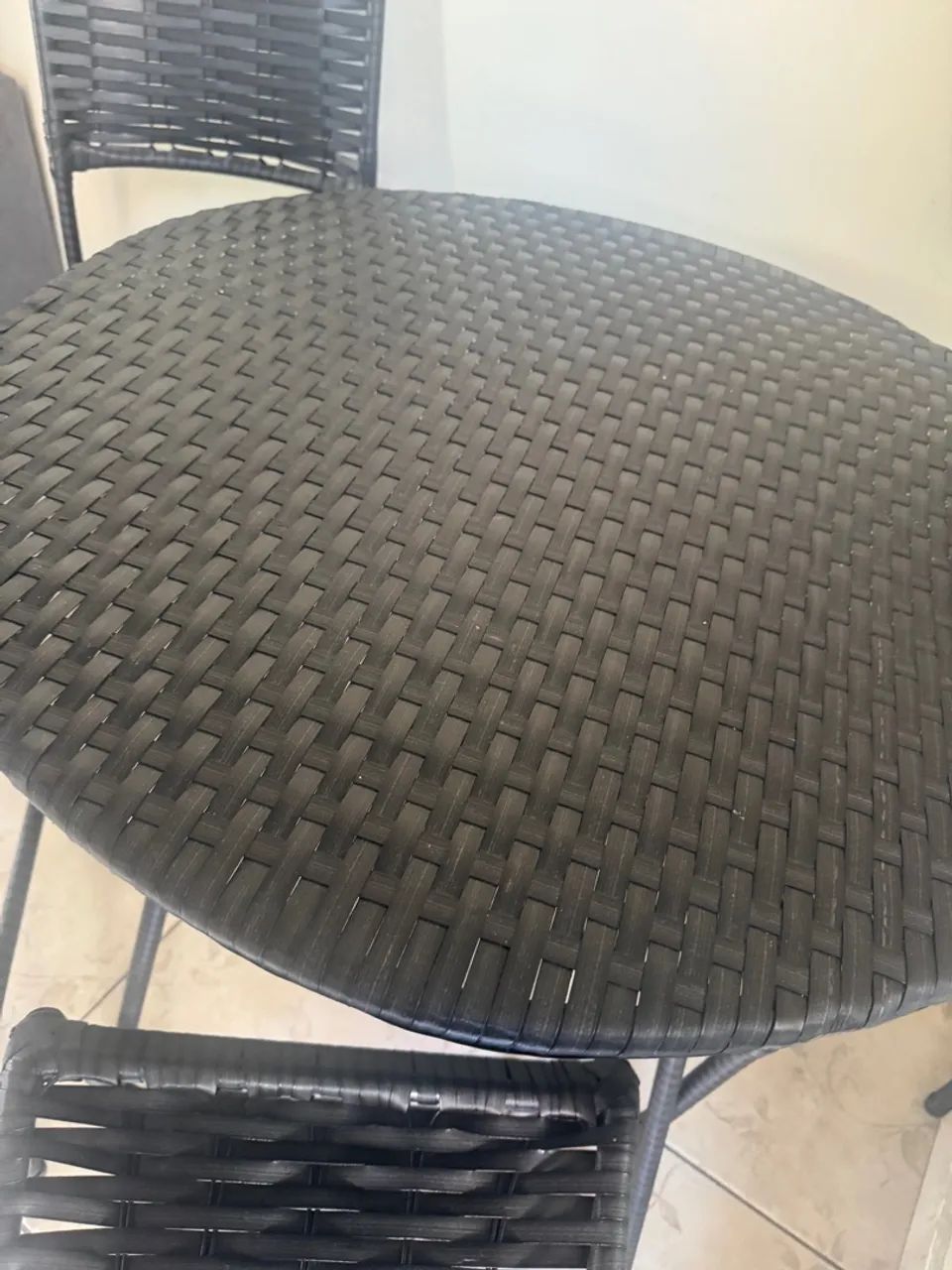 Conjunto de Cadeiras de Fibra Sintética Preta - Foto 2