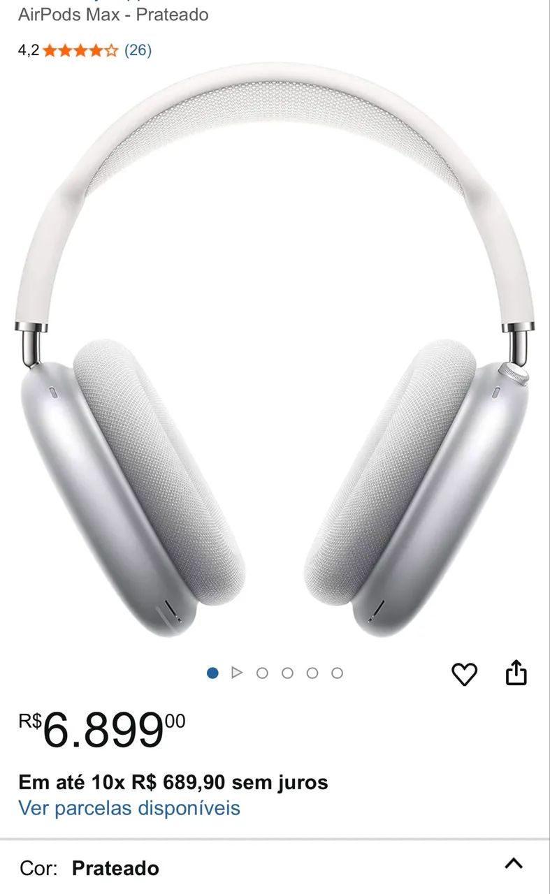 ? Apple AirPods Max - Prata com Faixa Branca | Modelo A2096 - Foto 6