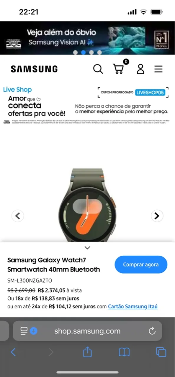 Samsung Galaxy Watch7 40mm Bluetooth