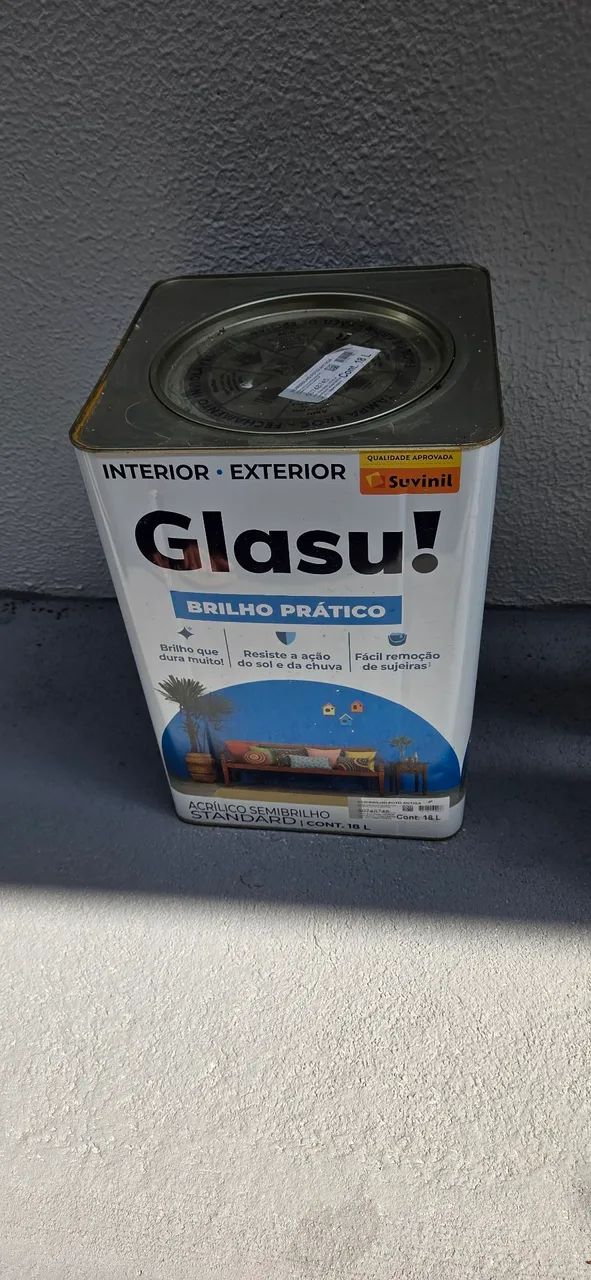 Latão de tinta novo 18L - Semibrilho Foto Antiga - Foto 2