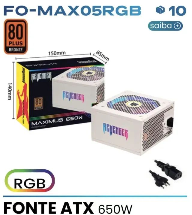 FONTE GAMER 650W FO-MAX05RGB