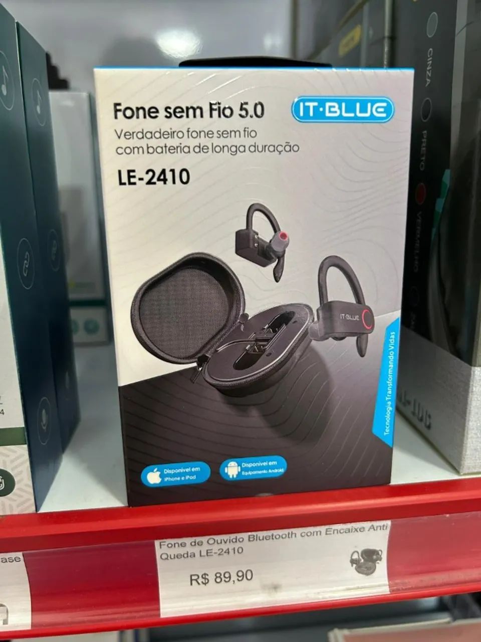 Fone sem fio Encaixe anti queda