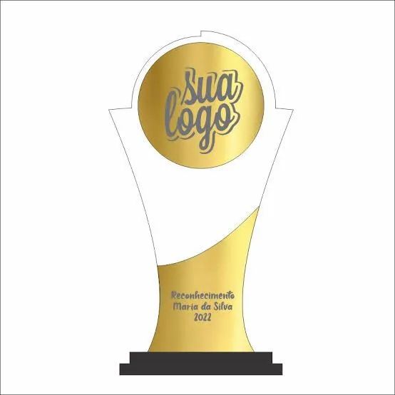 Troféu em acrílico.