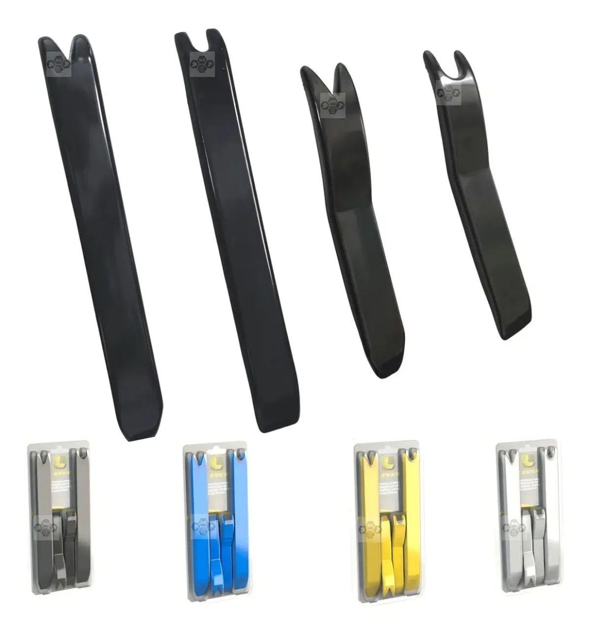 4 Espátulas Nylon Painel Presilias PortasAutomotivo