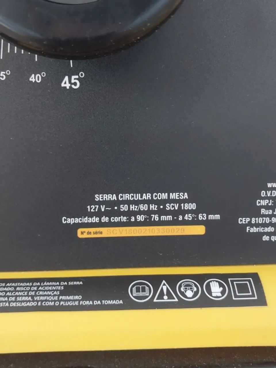 Serra Circular De Bancada 10 Pol 1800w Scv 1800 Vonder  - Foto 3