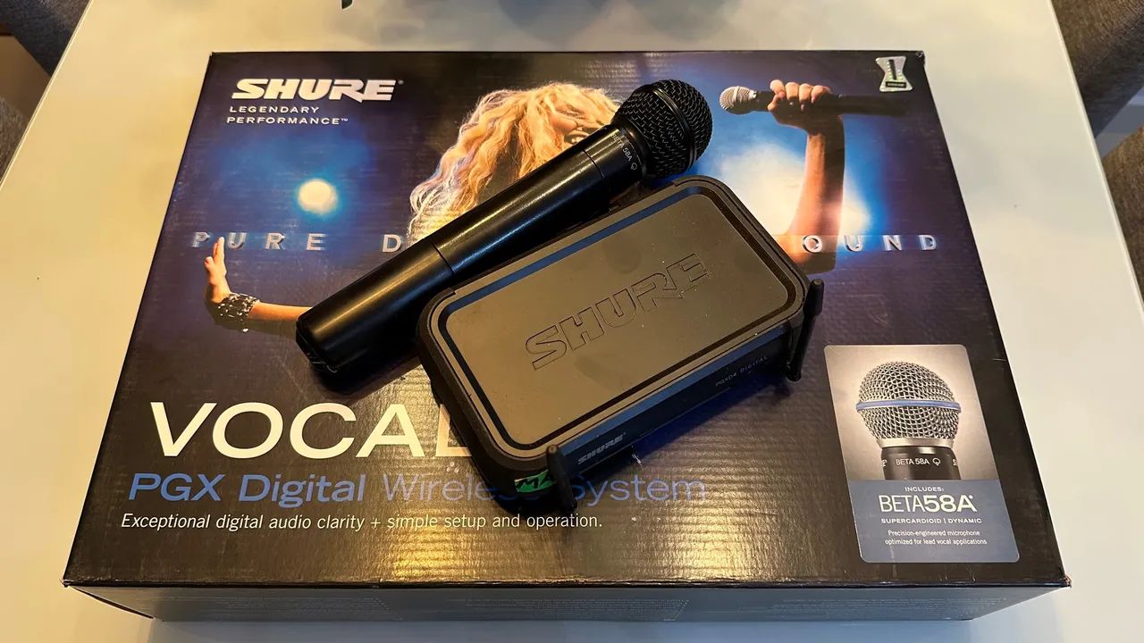 Microfone Sem Fio Shure Beta 58A - Único Dono - Foto 3