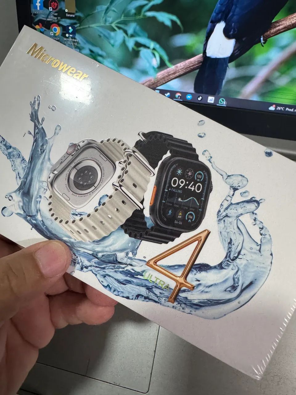 Smartowath Microwear Ultra 4 kit duas pulseiras película e case de blinde a prova d'água 