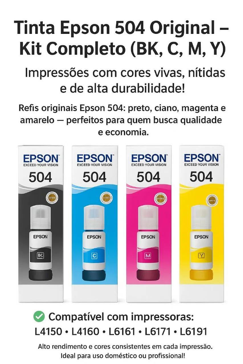 Tinta Epson 504 Original -  (BK, C, M, Y)<br>