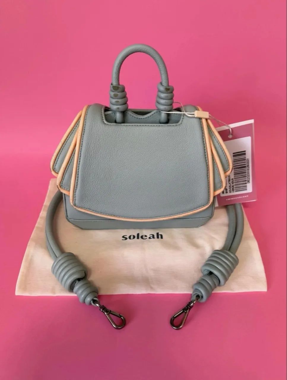 bolsa de couro baby paseo calatrava verde água soleah