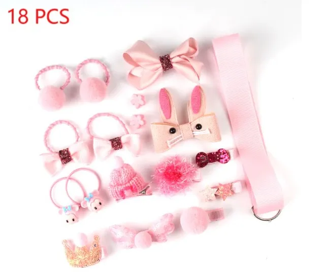 Kit Rosa claro Acessório Enfeite De Cabelo Para Meninas - Presilhas