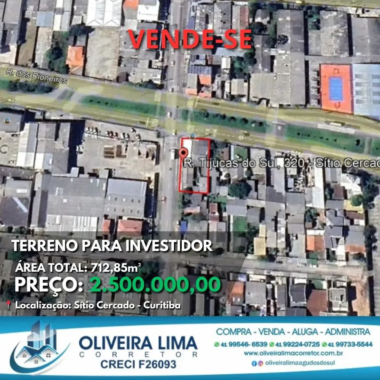 Terreno à venda no bairro Sítio Cercado - Curitiba/PR
