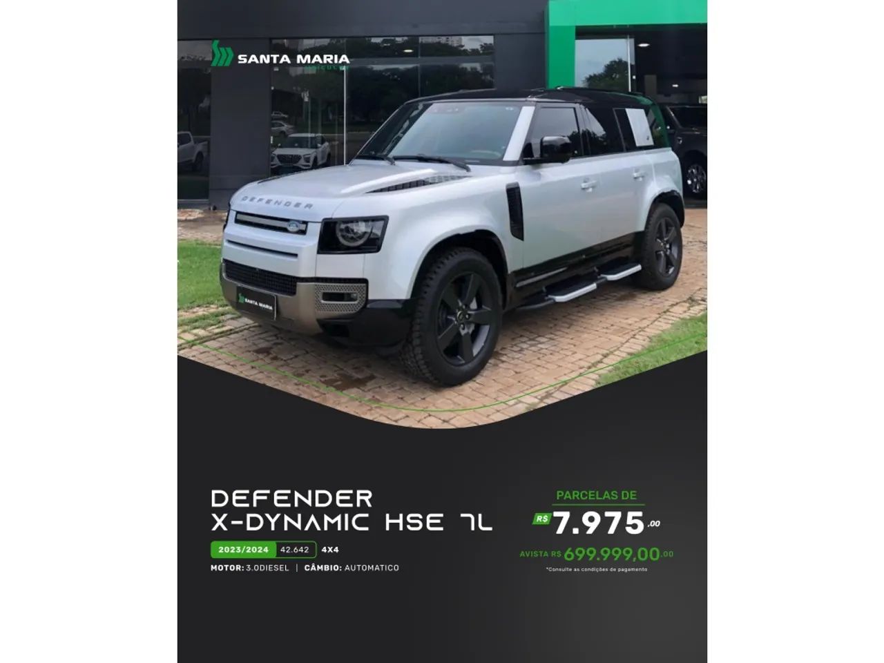 Land rover Defender 2024 2.0 p400e phev 110 x-dynamic hse awd automático