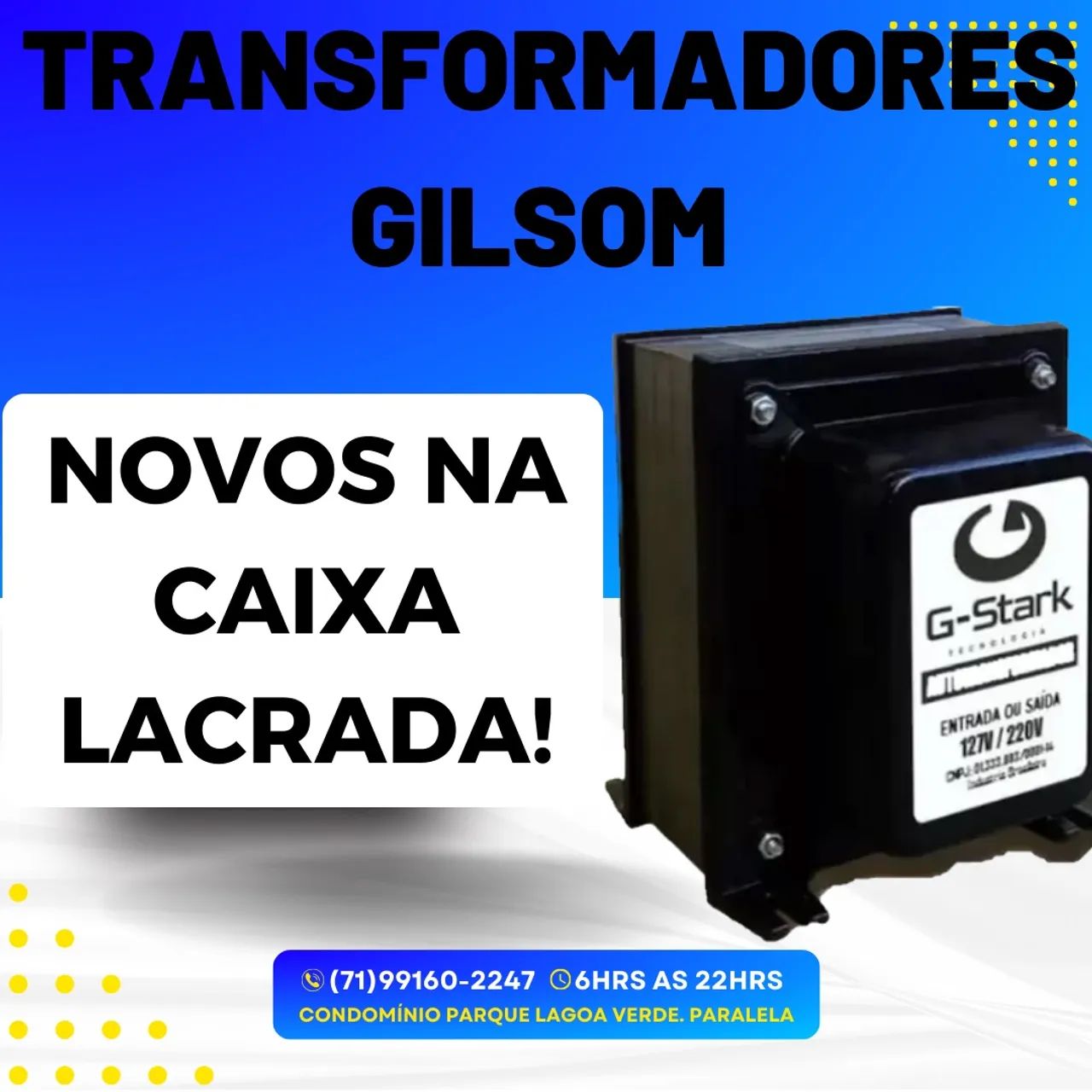 TRANSFORMADOR 5000VA 12000BTU NOVOS - Instalações Elétricas e ...