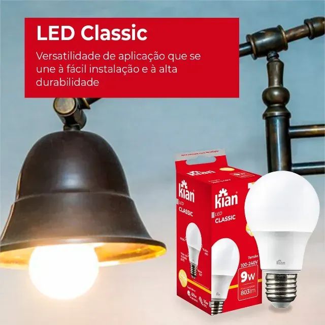 Lâmpada LED Classic 9w  - Kit com 3 Unidades ou Unitária | Entrega em Palhoça e Região - Foto 2