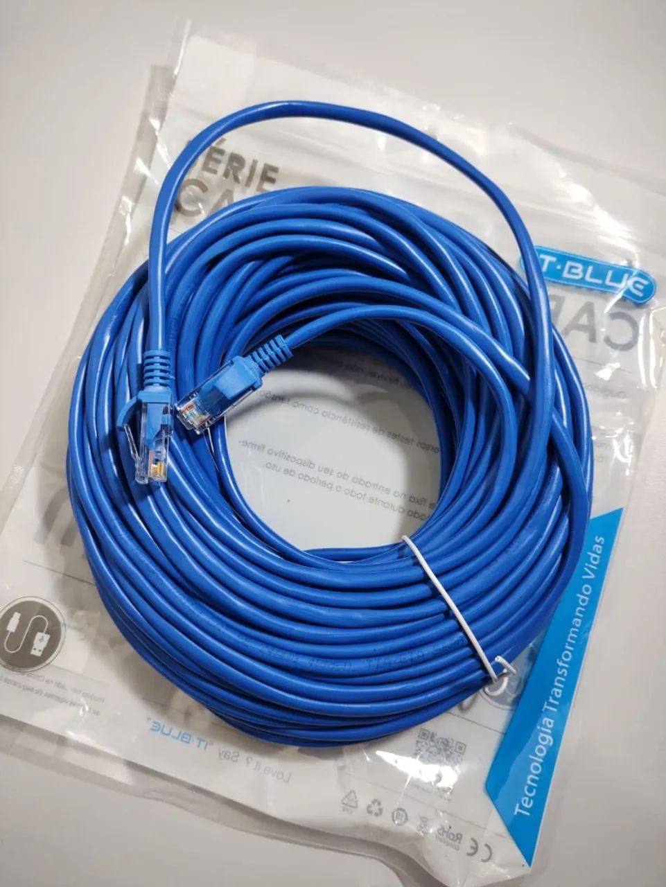Cabo de Rede CAT5e Azul com Conectores RJ45 - Foto 2