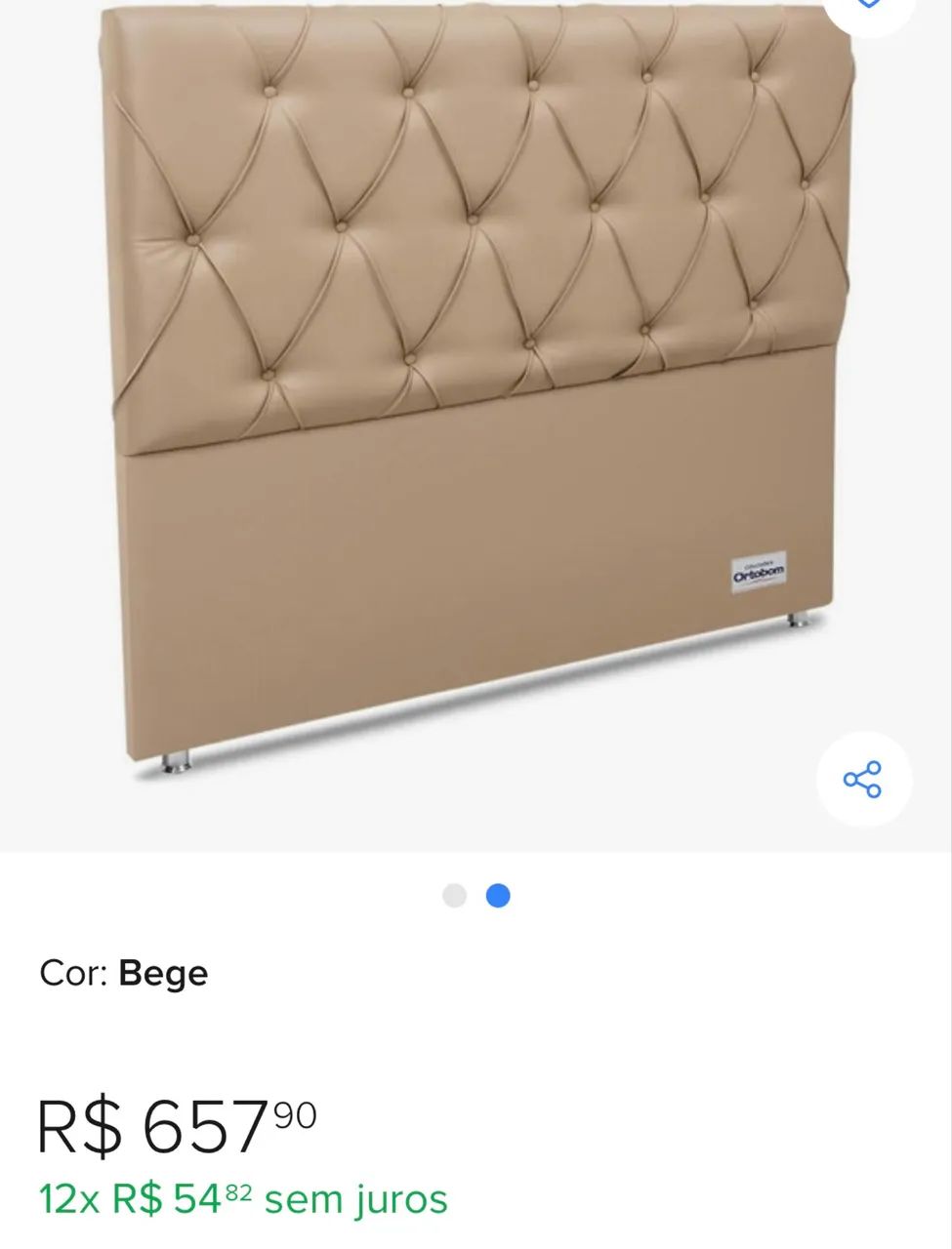 Cabeceira cama de casal box Ortobom - Foto 4