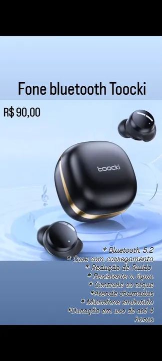 Fone ouvido Bluetooth Toocki