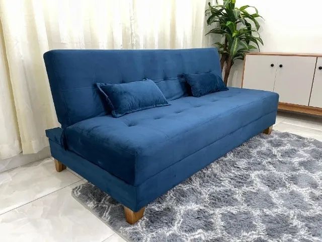 Sofá Cama Anne Veludo 1,85m de Largura- Entrega Rápida - Foto 3