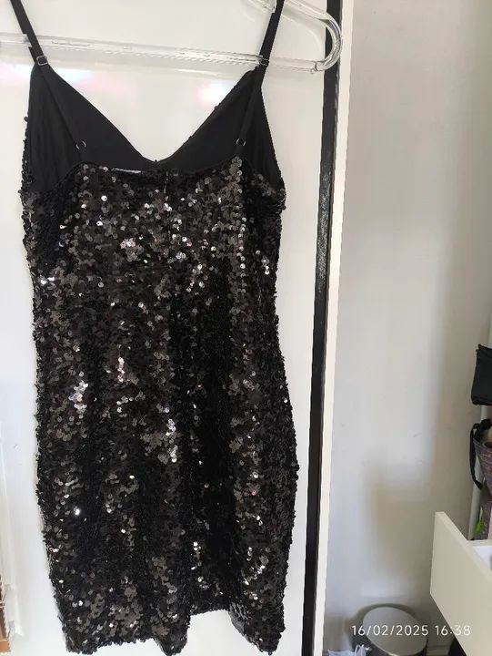 Vestido de Sequined Preto - Foto 5