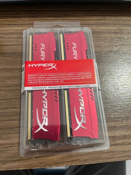 Kit 16gb 2x8gb memória ram kingston hyper x fury ddr3 1866mhz CL 10 - Foto 2