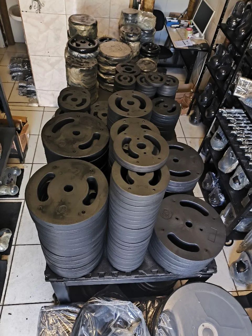  Anilhas de Ferro halter barra JUMP piso caneleira 