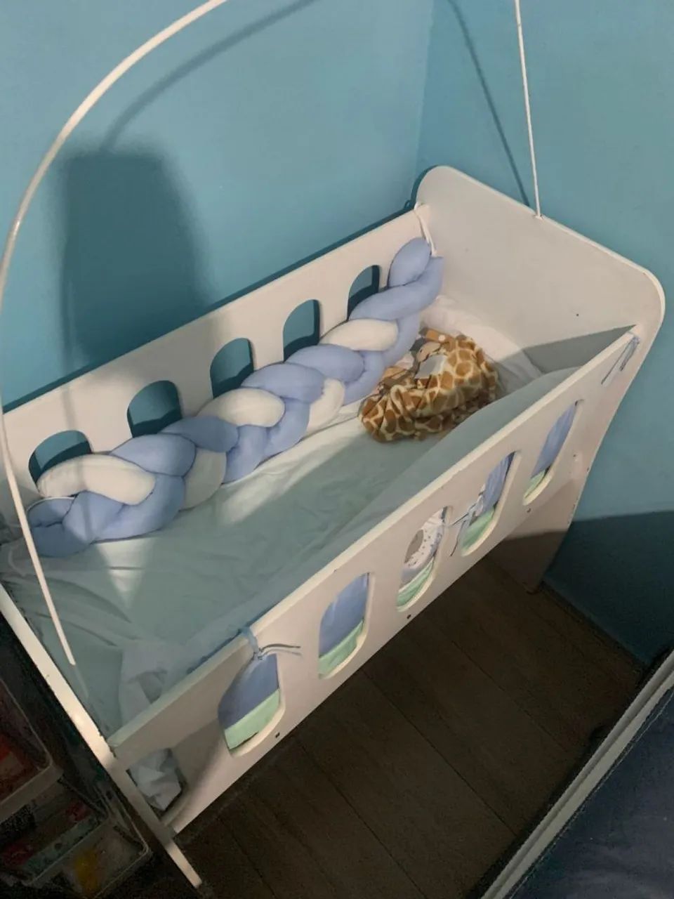 Mini berço + colchão + capa protetor anti vazamento + kit mini berço  - Foto 2