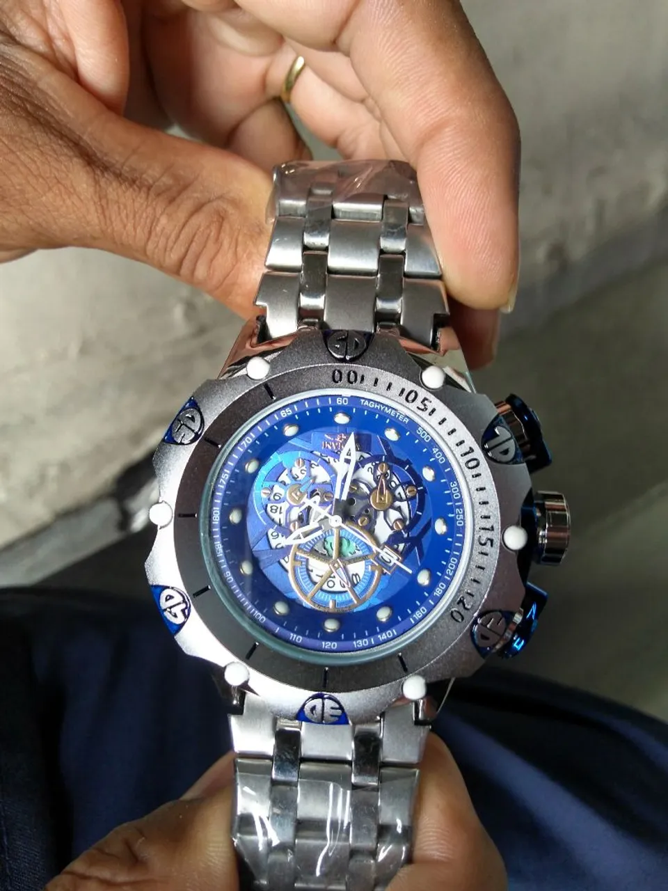 Relógio Invicta Masculino Azul e Prata