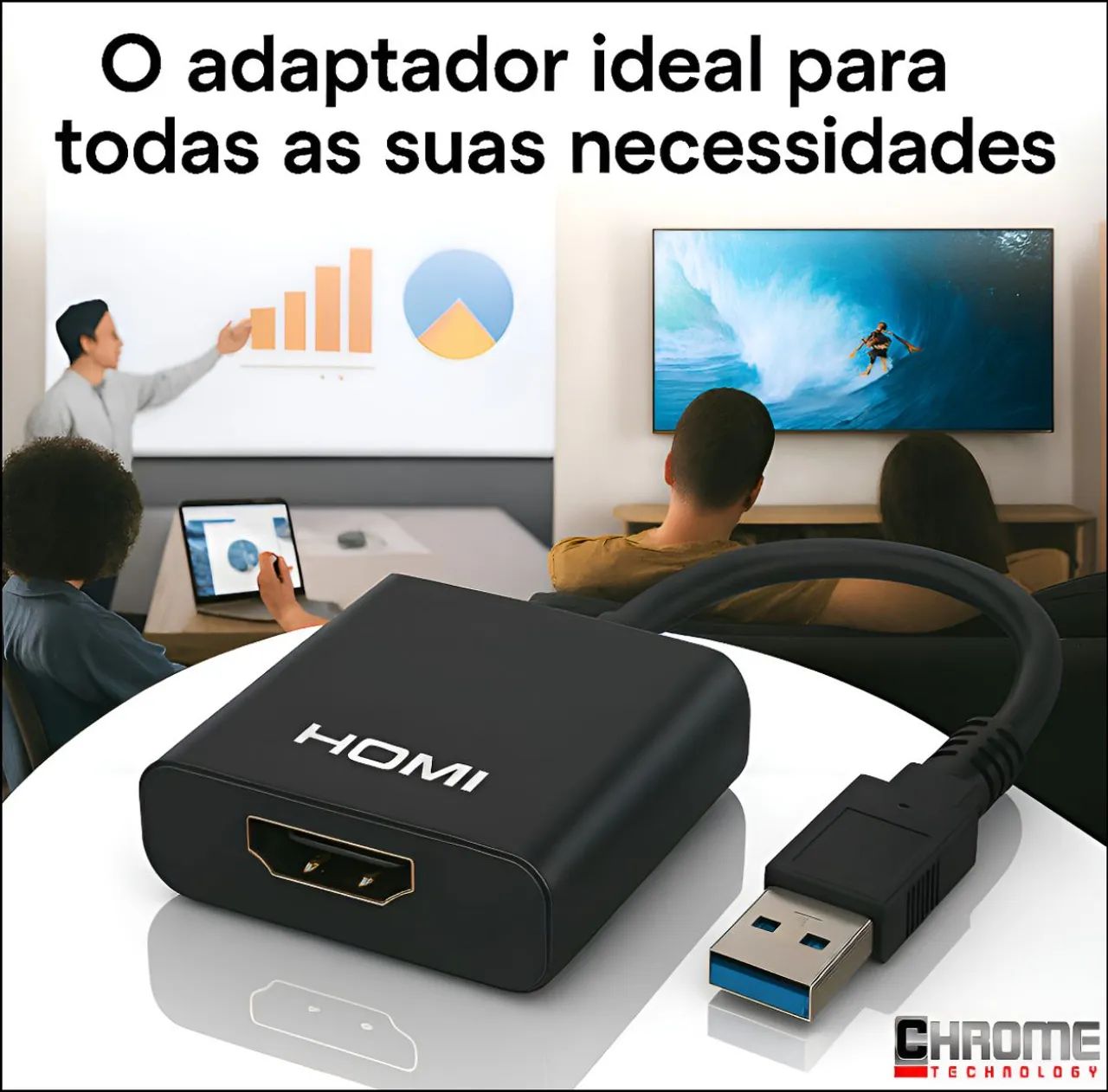 Adaptador Conversor Usb Para Hdmi Usb 3.0 Multitela Hdmi 1080p - Foto 4