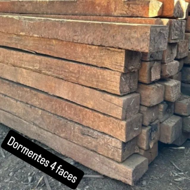 Dormentes de madeira de lei
