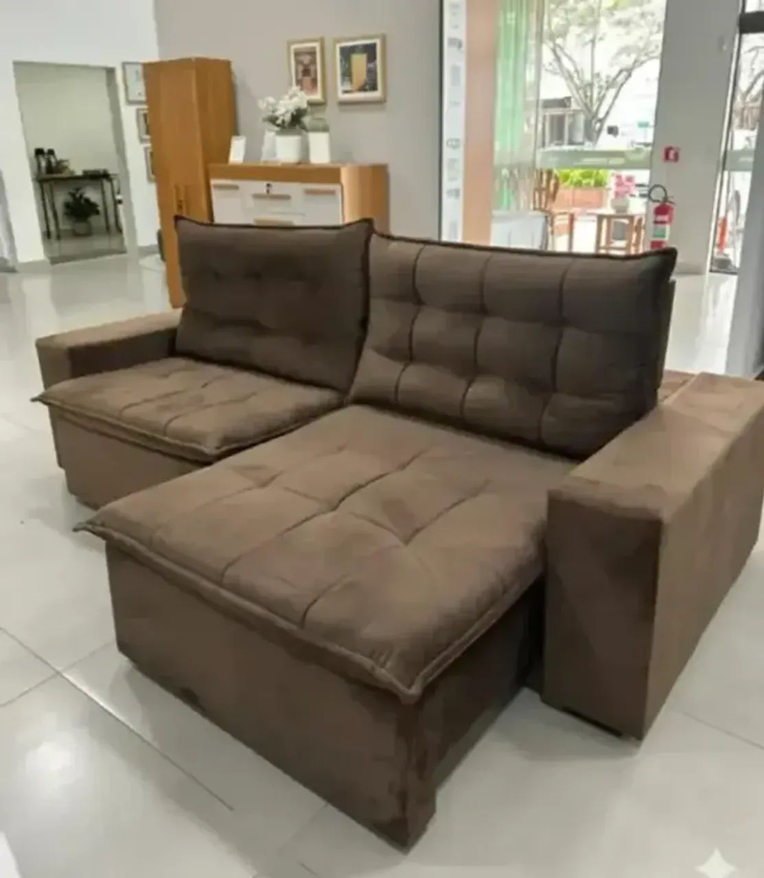 Sofá londres elegante d28 com molas espirais premium - Foto 2