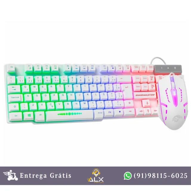 Kit Teclado e Mouse Gamer White Kmw52 + Moa8 *ENTREGA GRÁTIS*
